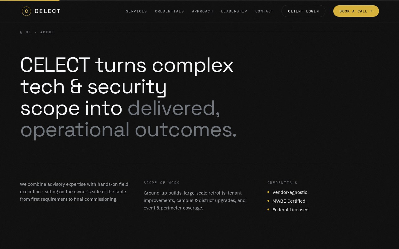 The improved company introduction, scope and credentials section