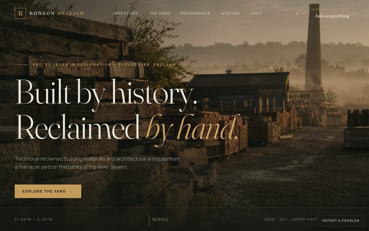 The improved Ronson Reclaim homepage